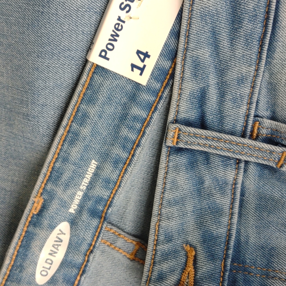 NEW Old Navy Power Straight Light Wash Jeans 14 - Picture 4 of 8